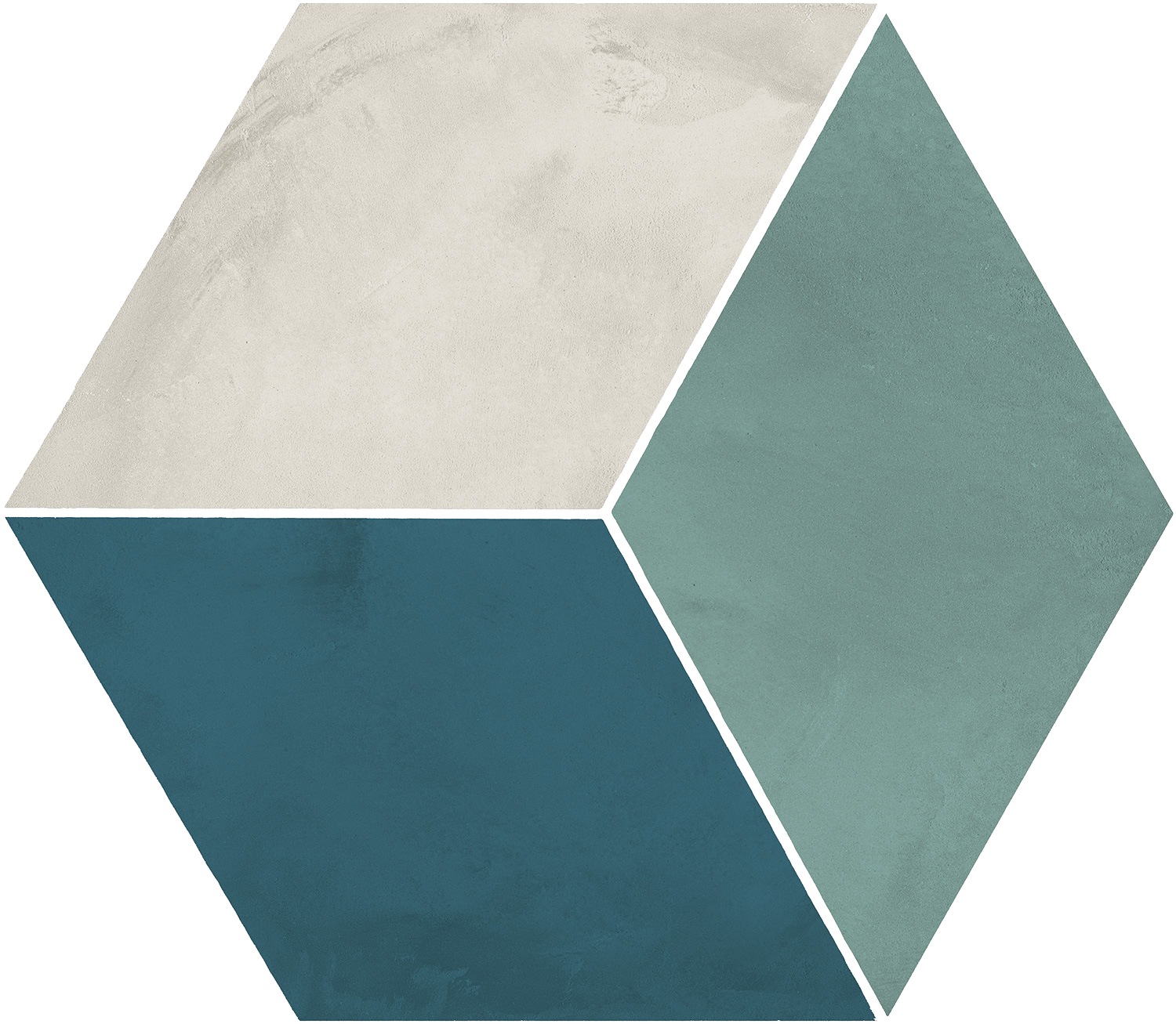 Marca Corona Terra.Art Rombo Oceano/Cielo Esagona 25X21,6 (I412)