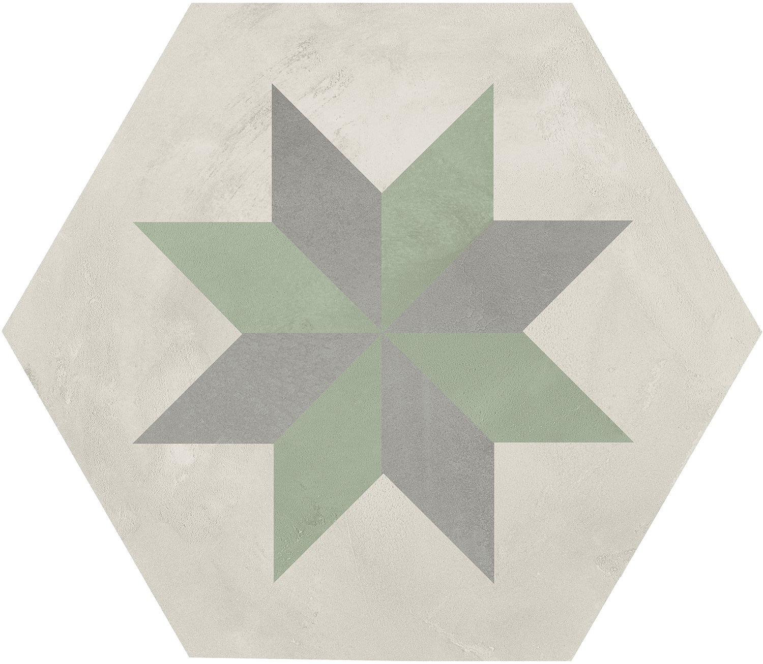 Marca Corona Terra.Art Stella Sabbia/Menta Esagona 25X21,6 (I421)