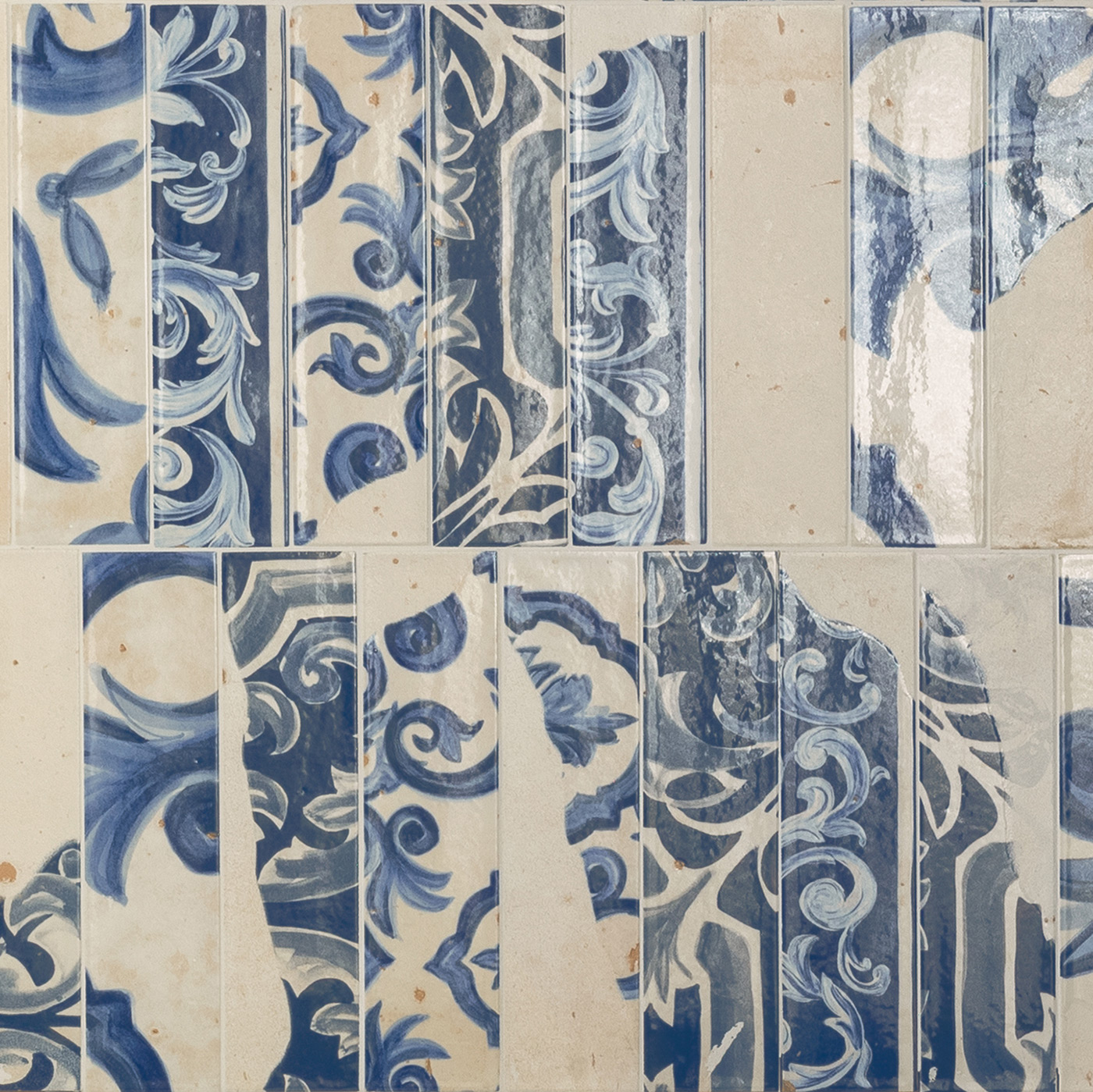 Marca Corona Fregio Blu Maiolica 6X24 (J368)