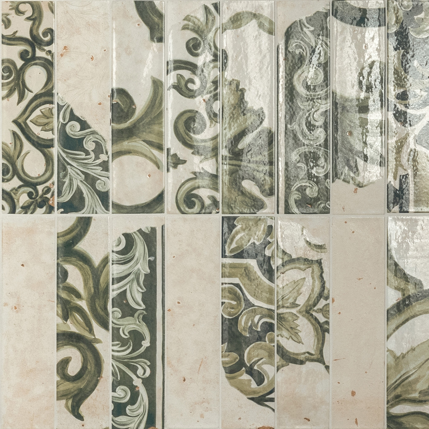 Marca Corona Fregio Verde Maiolica 6X24 (J370)