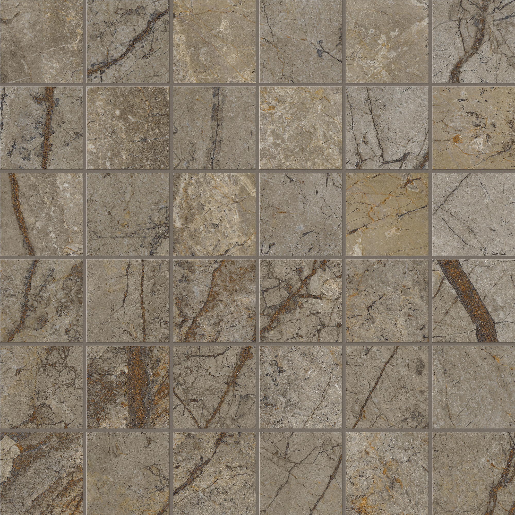 Marca Corona Scultorea River Grey Tessere 30X30 (J578)