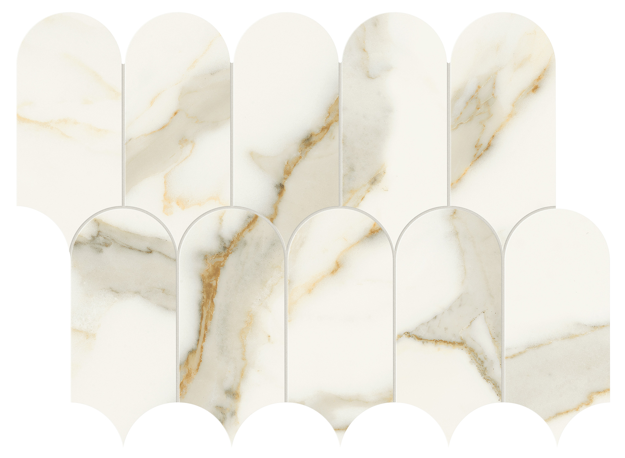 Marca Corona Scult. Calacatta Oro Fino Tess. Arco Ref. 41,2X30,3 (J584)