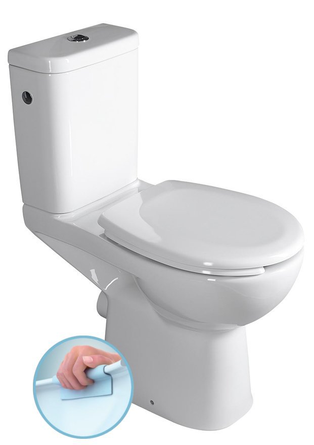 ETIUDA WC mozgáskorlátozottaknak, ülőke nélkül, CLEAN ON, hátsó kifolyású, RIMLESS, 37,5x67,5cm
