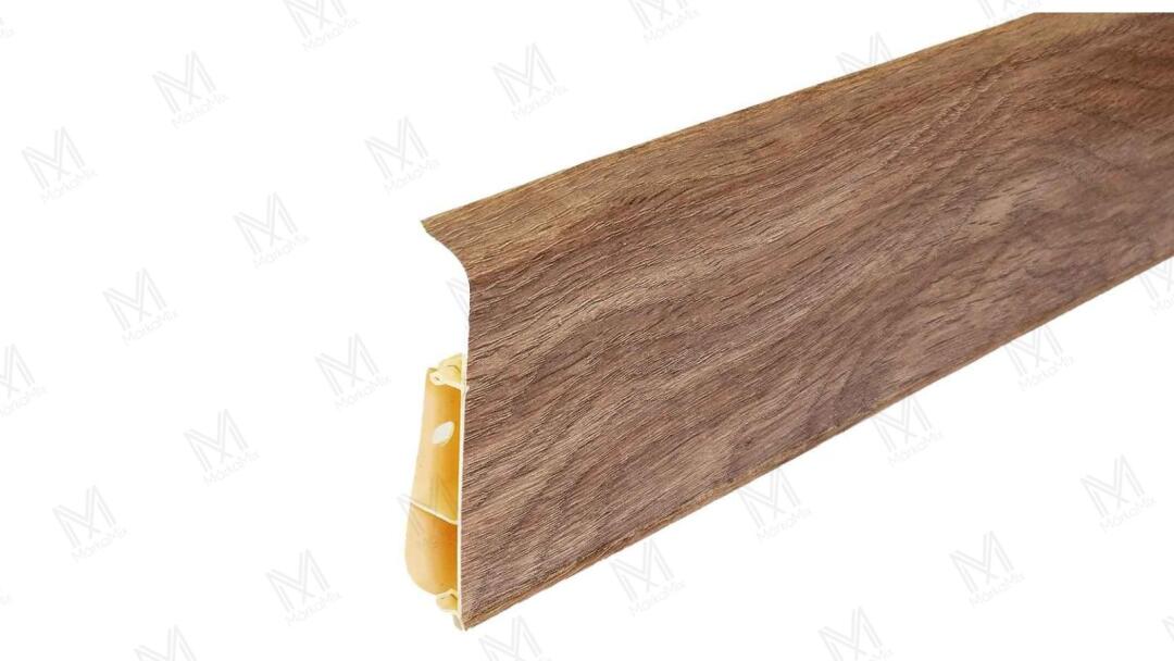 LIMA 75 mm PVC padlószegély gumis szegéllyel, 2,50 m/szál, Polish oak