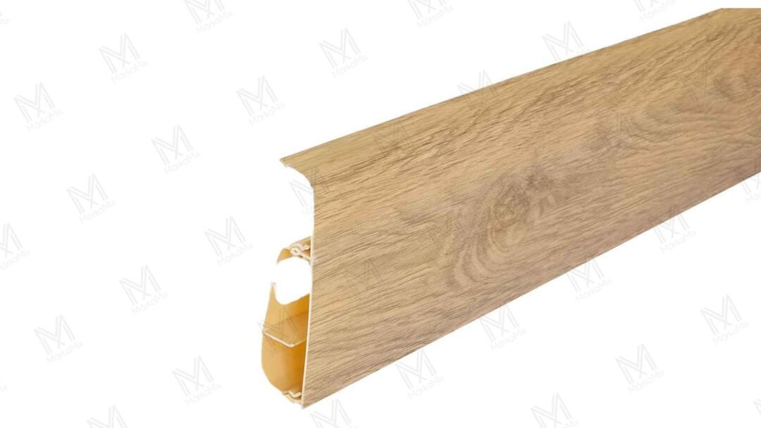 LIMA 75 mm PVC padlószegély gumis szegéllyel, 2,50 m/szál, Natural bourbon oak
