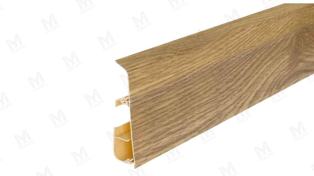 LIMA 75 mm PVC padlószegély gumis szegéllyel, 2,50 m/szál, Argos oak