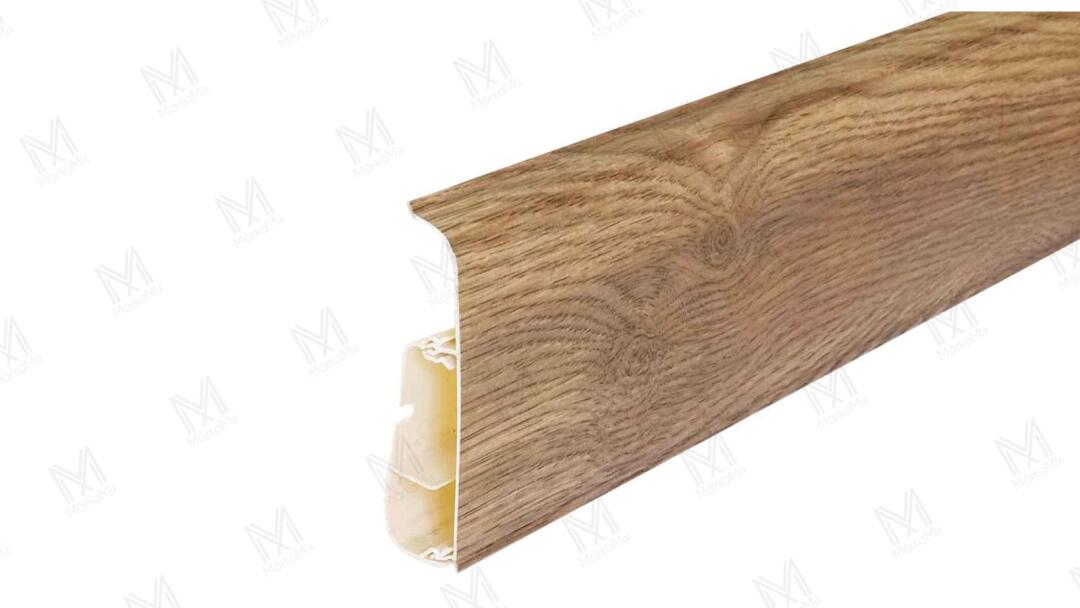 LIMA 75 mm PVC padlószegély gumis szegéllyel, 2,50 m/szál, Rubens oak