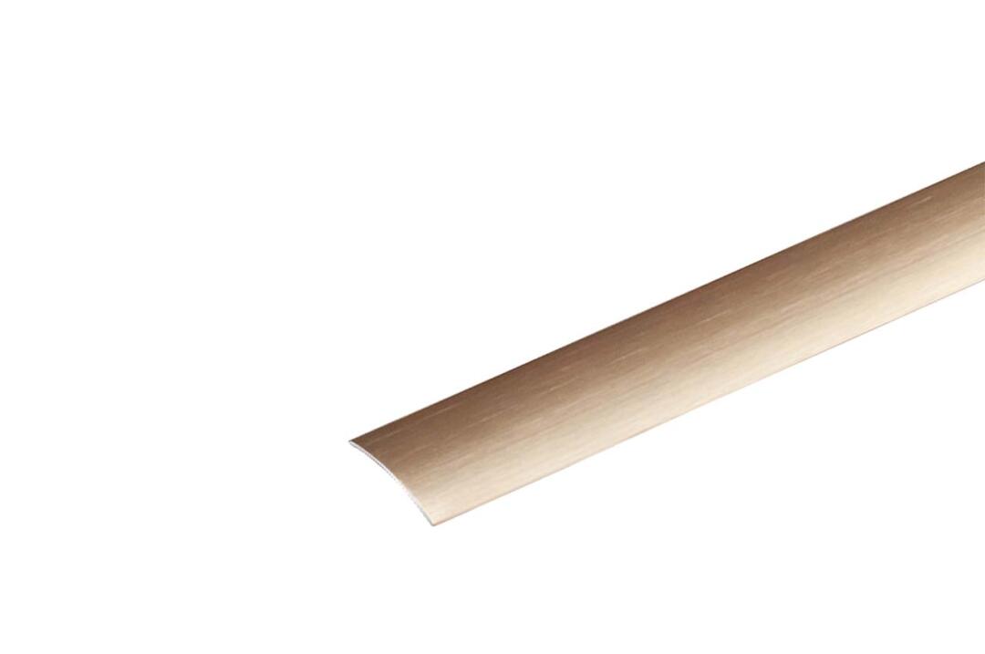 Szálcsiszolt alumínium burkolatváltó 30 mm, 2,70 m/szál, öntapadós, eloxált rose gold színben