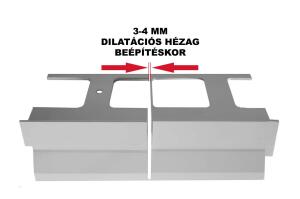 Festett alumínium terasz vízorr profil  69x95mm/2,70 m, szürke RAL7040 színben, 8-12,5 mm lapvastagságig