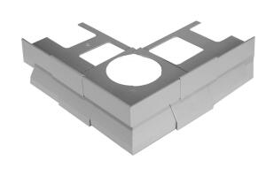 Festett alumínium terasz vízorr profilhoz sarok elem  69mm/105x105 mm, szürke RAL7040 színben