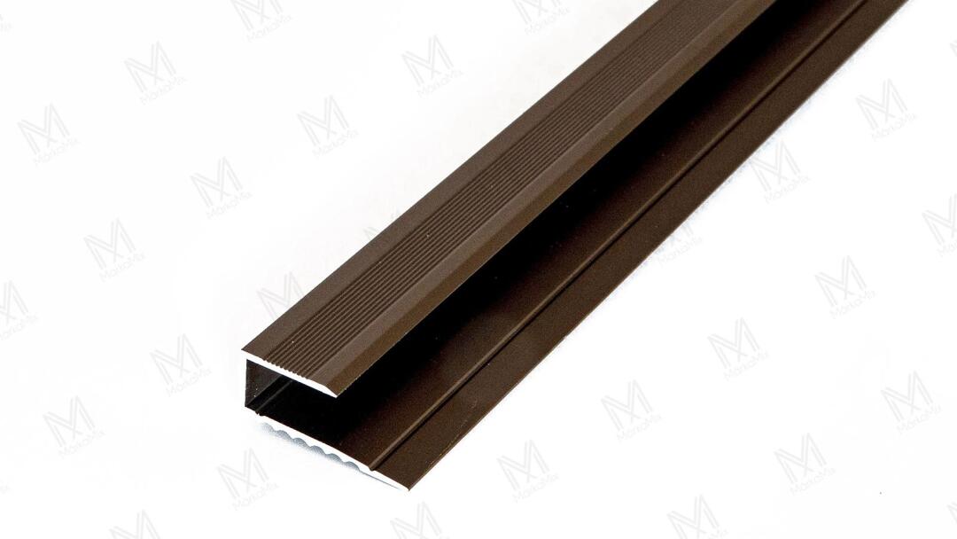 Alumínium parketta végzáró profil 26 mm, 2,70 m/szál, eloxált bronz