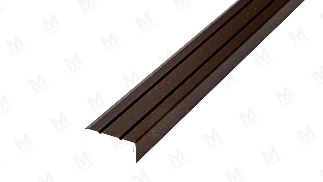 Alumínium lépcsőprofil 25x10 mm, 0,90 m/szál, öntapadós eloxált bronz