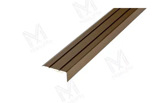 Alumínium lépcsőprofil 25x10 mm, 2,70 m/szál, öntapadós eloxált pezsgő
