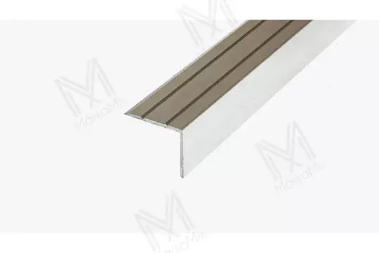 Alumínium lépcsőprofil 25x20 mm, 2,70 m/szál, öntapadós eloxált ezüst