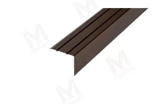 Alumínium lépcsőprofil 25x20 mm, 0,90 m/szál, öntapadós eloxált bronz
