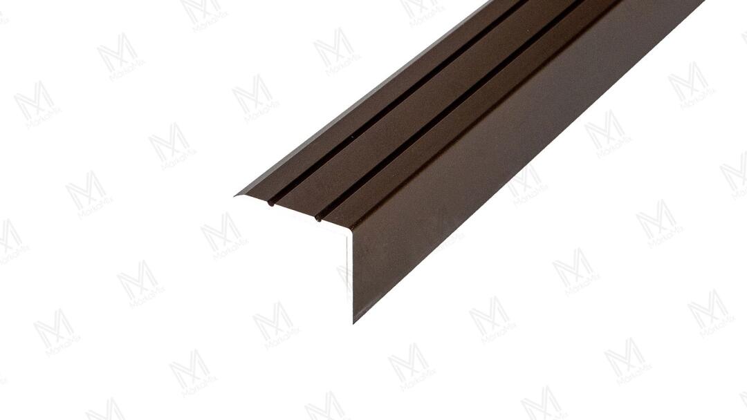 Alumínium lépcsőprofil 25x20 mm, 2,70 m/szál, öntapadós eloxált bronz