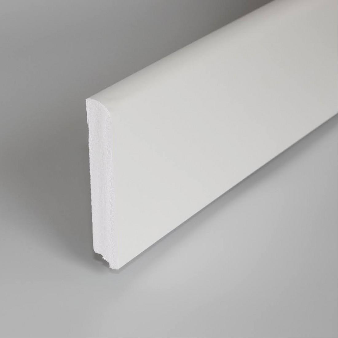 MM DL45 70x10 mm padlószegély, Fehér RAL9003 színben, 2,40 m/szál
