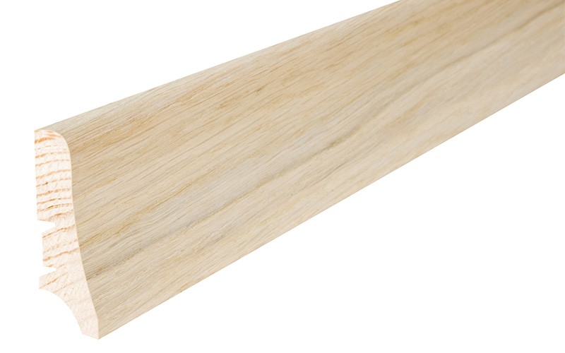 Barlinek P20 tölgy furnérozott szegélyléc, fehér olajozott, 58 x 20 mm, 2,2 m