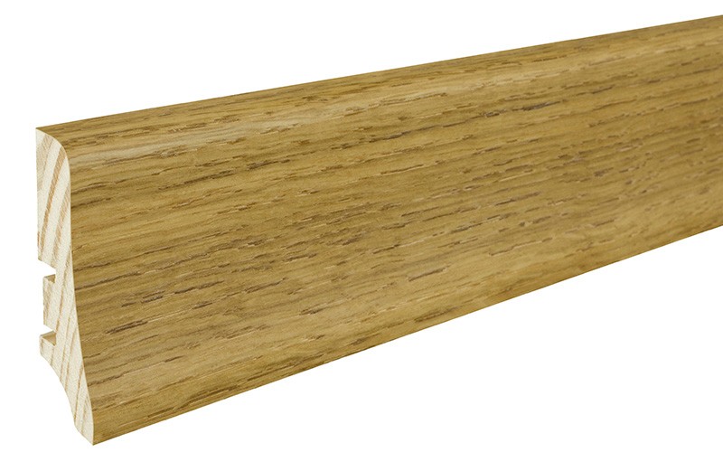 Barlinek P20 tölgy furnérozott szegélyléc, sötét, lakkozott, 58 x 20 mm, 2,2 m