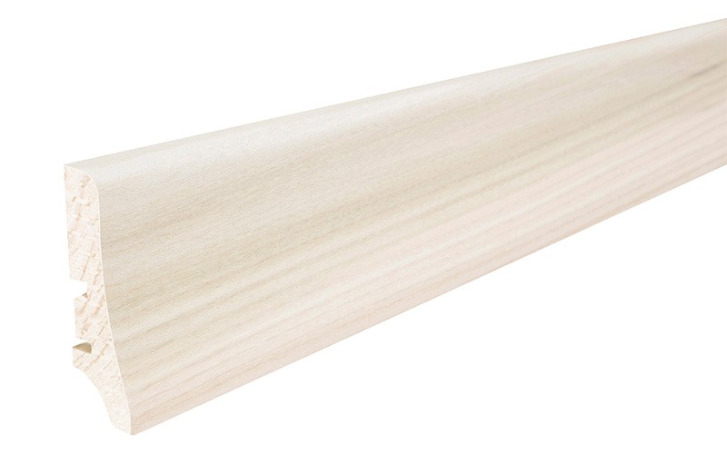 Barlinek P20 kőris furnérozott szegélyléc, fehér matt lakkozott, 58 x 20 mm, 2,2 m