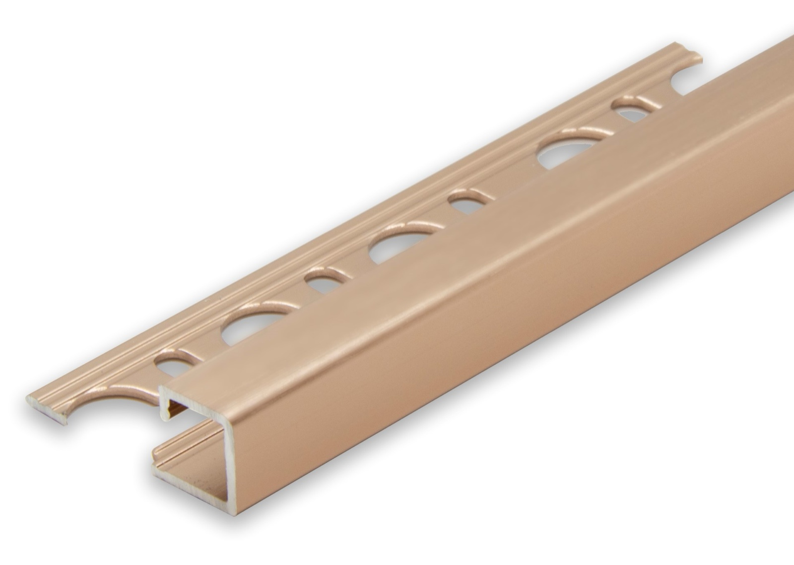 Progress Projolly Square Szögletes Eloxált Rose Gold Alumínium Élprofil 10 mm (2,7 m/szál)
