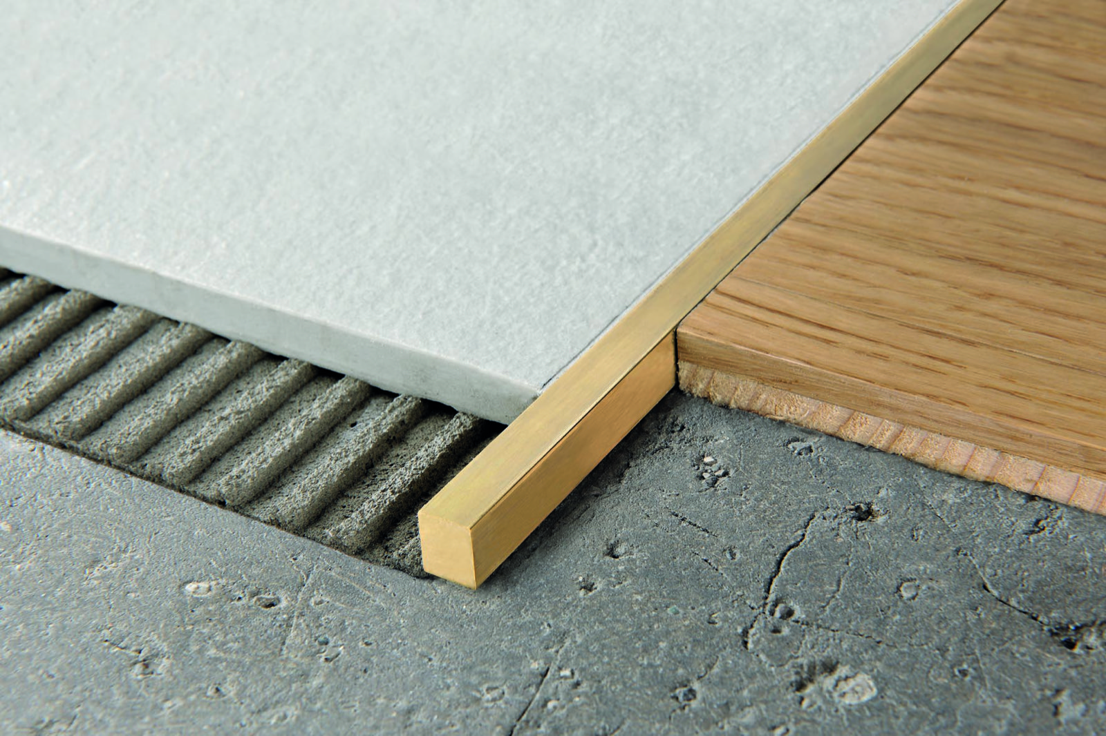 Progress Prosquare Natúr Sárgaréz Burkolatváltó Profil 10 mm (3 m/szál)