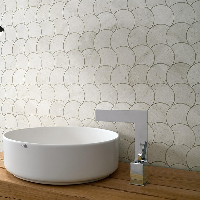 Coem Reverso2 Mosaico Wavy White mozaik 28x28, natúr, rektifikált