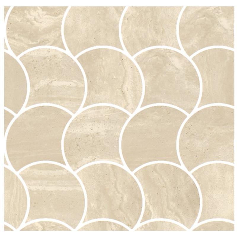 Coem Reverso Mosaico Wavy Avorio mozaik 28x28, natúr, rektifikált