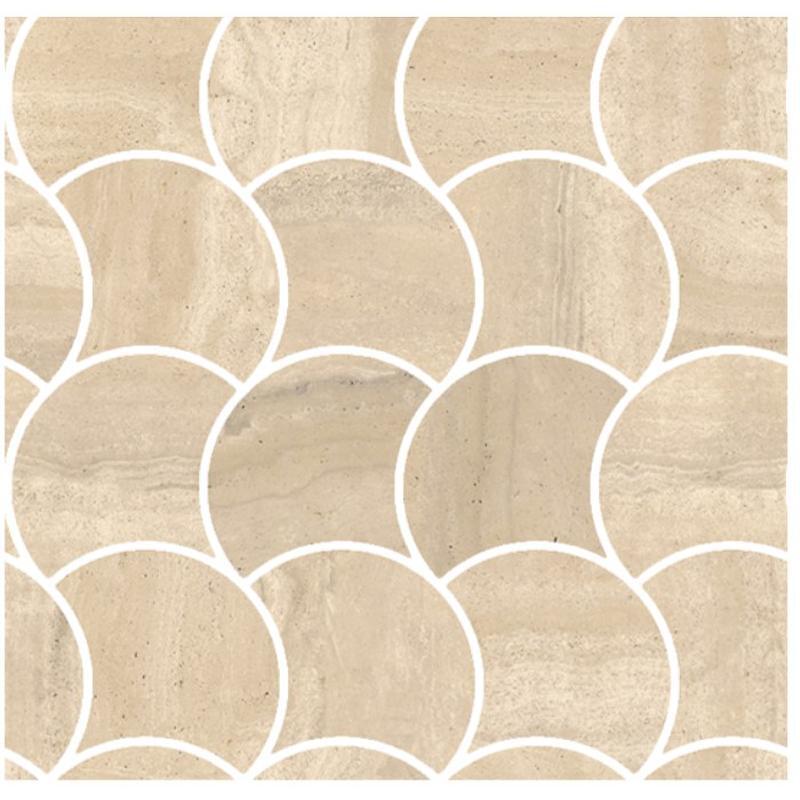 Coem Reverso Mosaico Wavy Beige mozaik 28x28, natúr, rektifikált