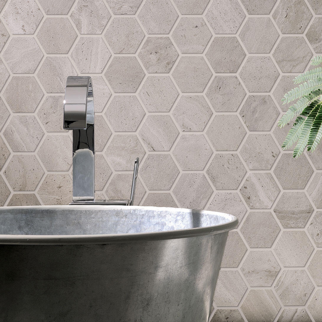 Coem Reverso Mosaico Esagono Grigio mozaik 30x30, natúr, rektifikált