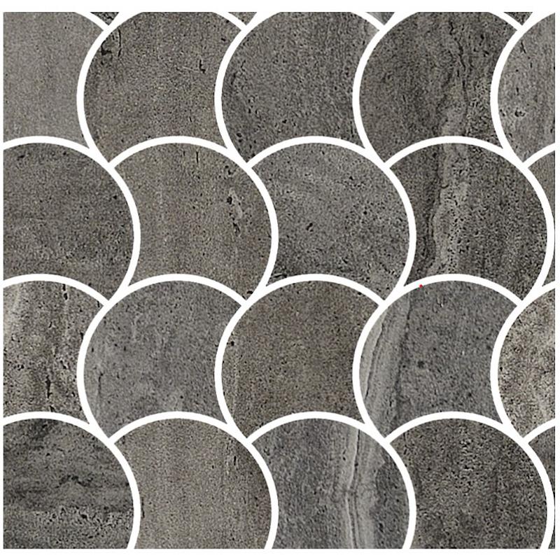 Coem Reverso2 Mosaico Wavy Black mozaik 28x28, patinás, rektifikált
