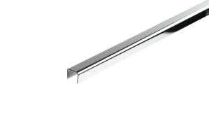 Listello/bordűr profil 10x8 mm, polírozott fényes rozsdamentes V2A 2,50 m/szál