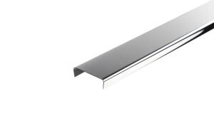 Listello/bordűr profil 30x8 mm, polírozott fényes rozsdamentes V2A 2,50 m/szál