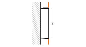 Listello/bordűr profil 30x8 mm, magasfényű arany rozsdamentes V2A 2,50 m/szál