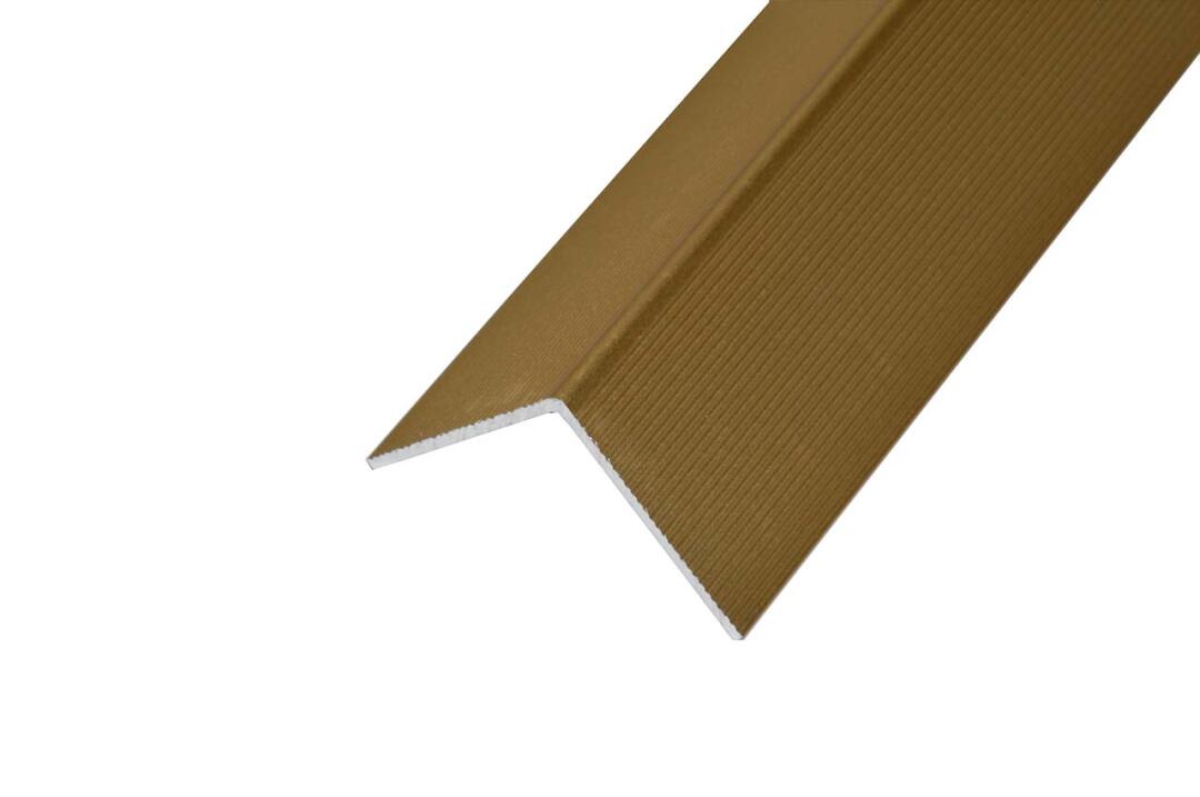 Alumínium lépcsőprofil 30x30 mm, 1,82 m/szál, öntapadós eloxált arany