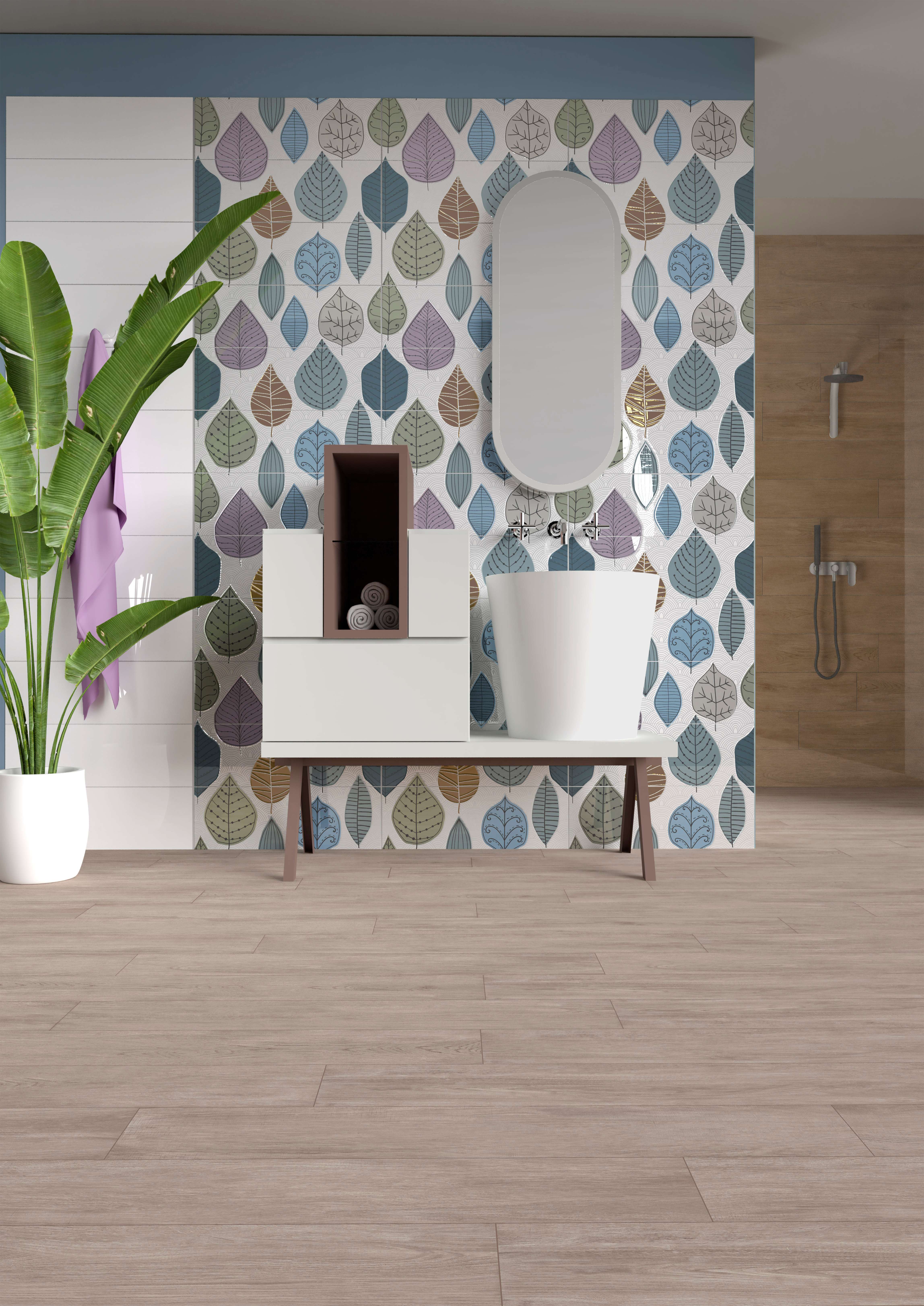 SAVOIA Botanical Dekor Nordic A+B+C csempe 25x75cm 1,12 m2/doboz