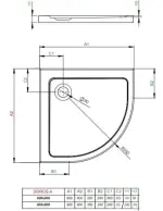 RADAWAY Doros A íves akril zuhanytálca szifonnal 90x90, fehér