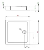 RADAWAY Doros C szögletes akril zuhanytálca szifonnal 80x80, fehér