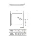 RADAWAY Doros C szögletes akril zuhanytálca szifonnal 90x90, fehér