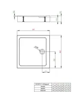 RADAWAY Doros Stone C szögletes akril zuhanytálca előlappal és szifonnal 90x90, fehér
