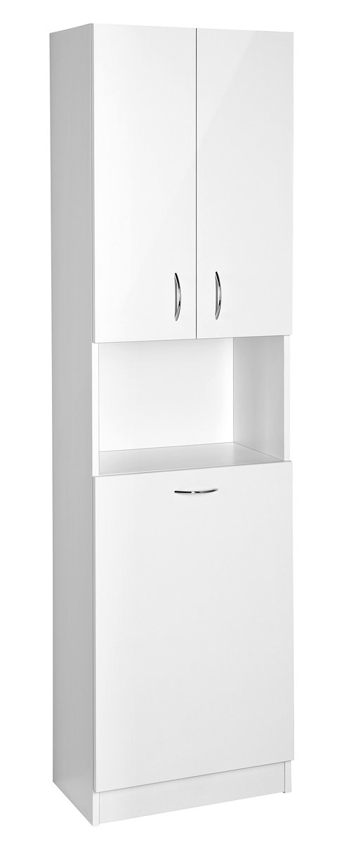 SIMPLEX ECO állószekrény szennyeskosárral, 50x180x30cm, matt fehér