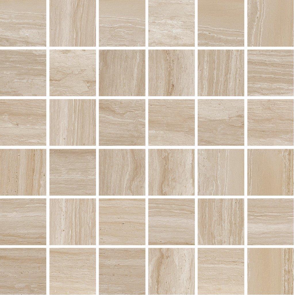 Coem Flow Mosaico Beige mozaik 5x5, natúr, rektifikált