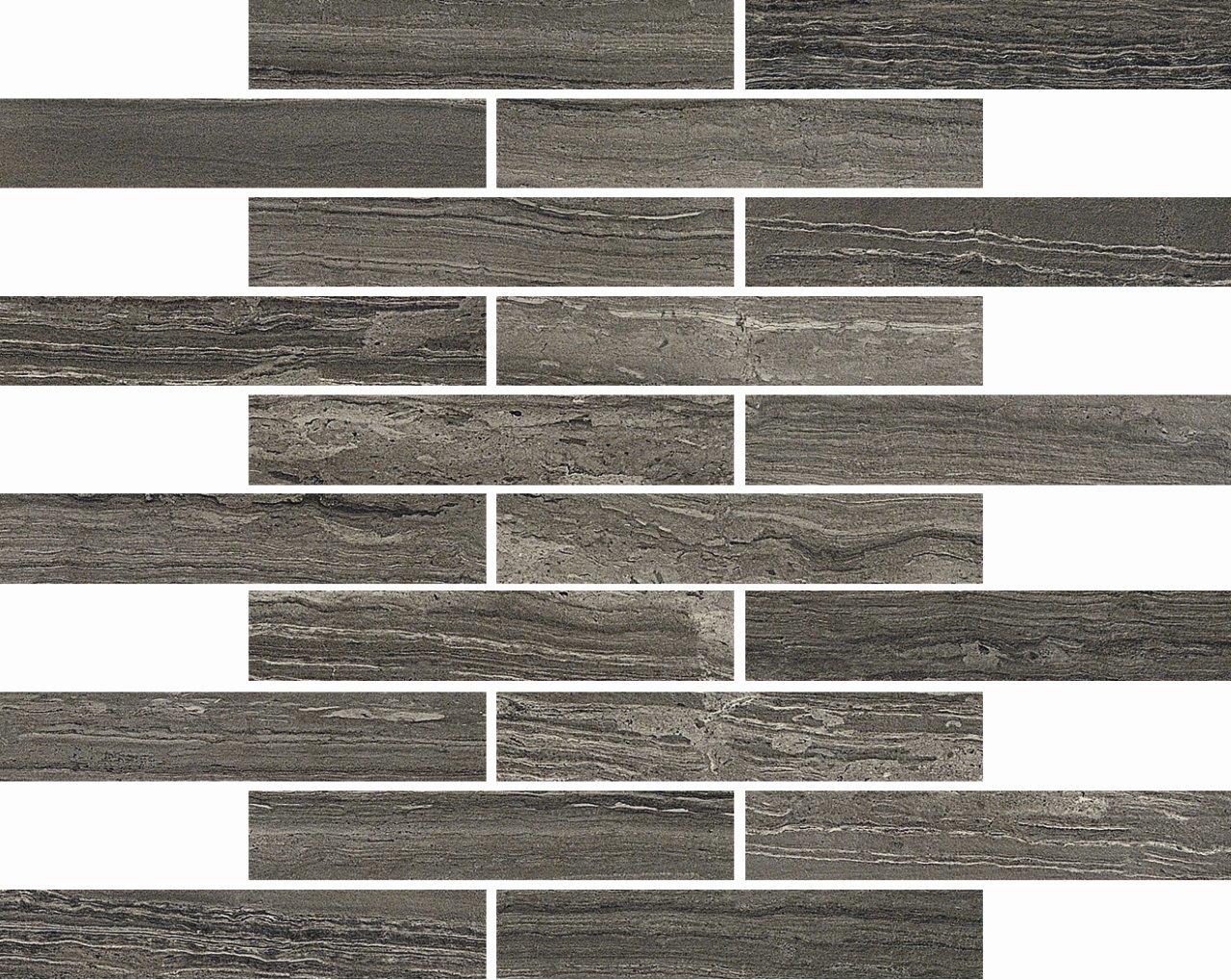 Coem Flow Mosaico Dark Grey mozaik 3x15, rektifikált