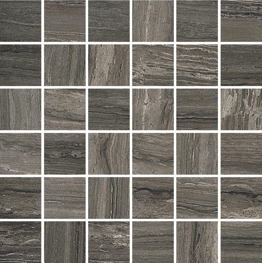 Coem Flow Mosaico Dark Grey mozaik 5x5, natúr, rektifikált