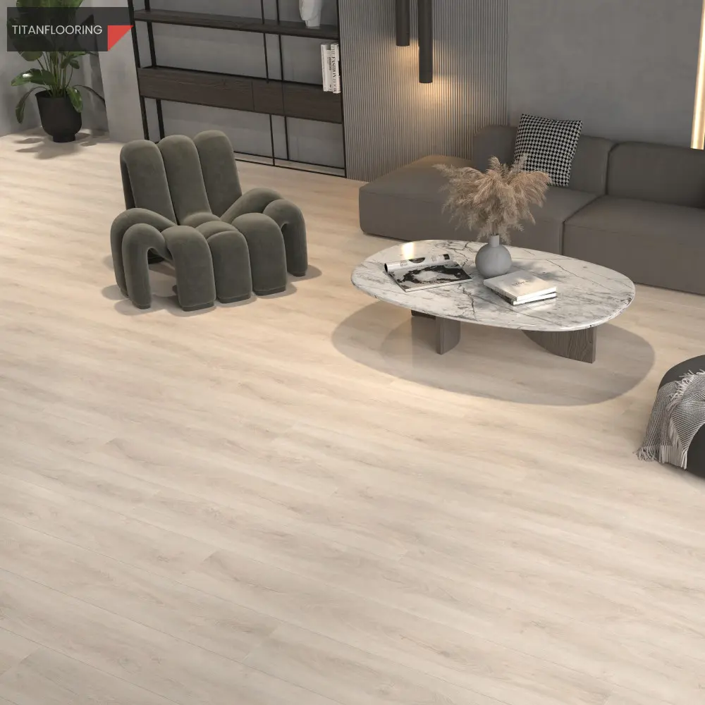 TitanFlooring Cotton White Oak Uniclic deszka SPC padló, 1524 x 228 x 5,2 mm