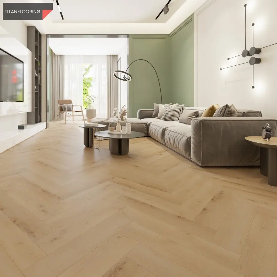 TitanFlooring Whitesboro Uniclic halszálka SPC padló, 615 x 127 x 5,2 mm