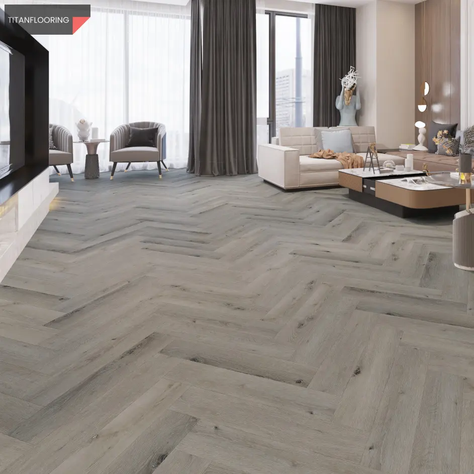 TitanFlooring Grayson Oak Uniclic halszálka SPC padló, 615 x 127 x 5,2 mm
