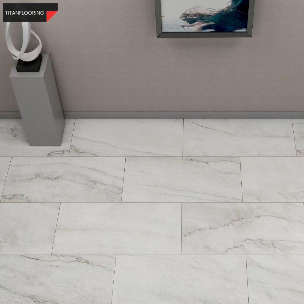 TitanFlooring White Marble Uniclic kőhatású SPC padló, 914 x 457 x 5,2 mm
