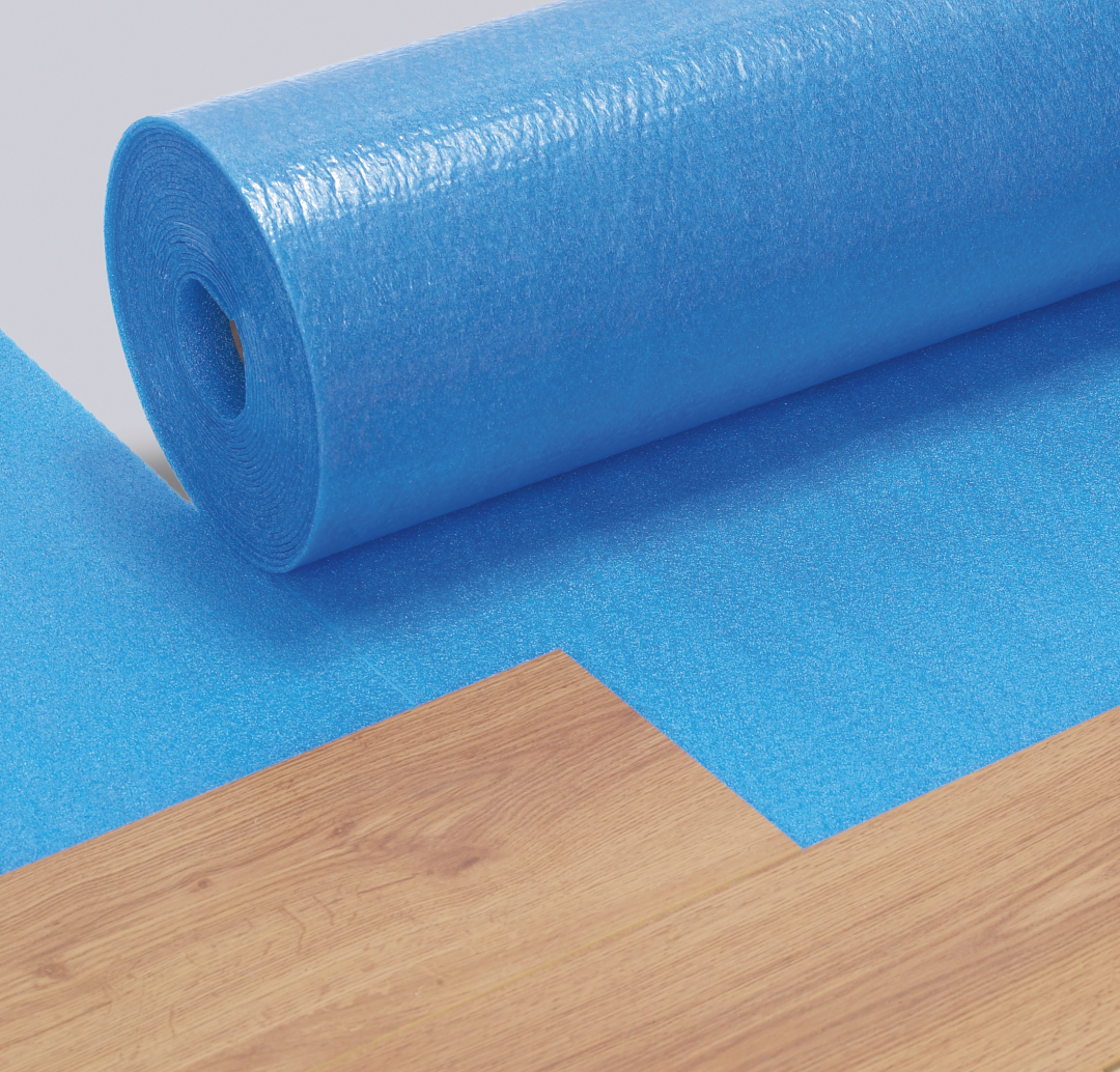FLOORMAT PREMIUM 50 padló alátétlemez párazáró fóliával – 2 mm, 15 m²/csomag, kék