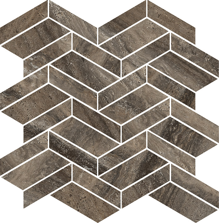 Coem Touch Stone Vein Mosaico Losanghe Brown mozaik 30x30, matt polírozott, rektifikált